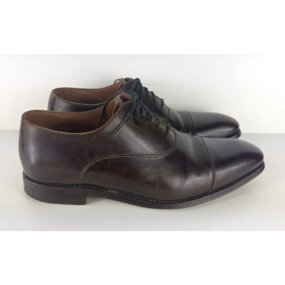 Meermin Mallorca Dark Brown Calf Leather Men's Oxford Dress Shoes Size US 8